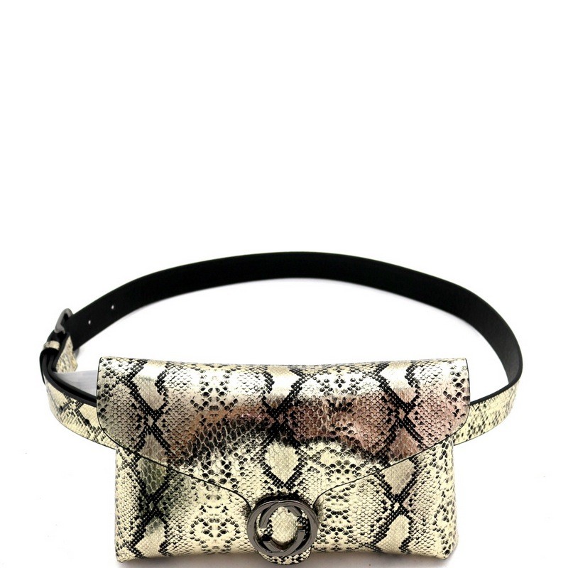 snake print waist bag